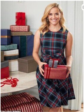 Draper James Georgia Plaid Fit & Flare Dress Size 2